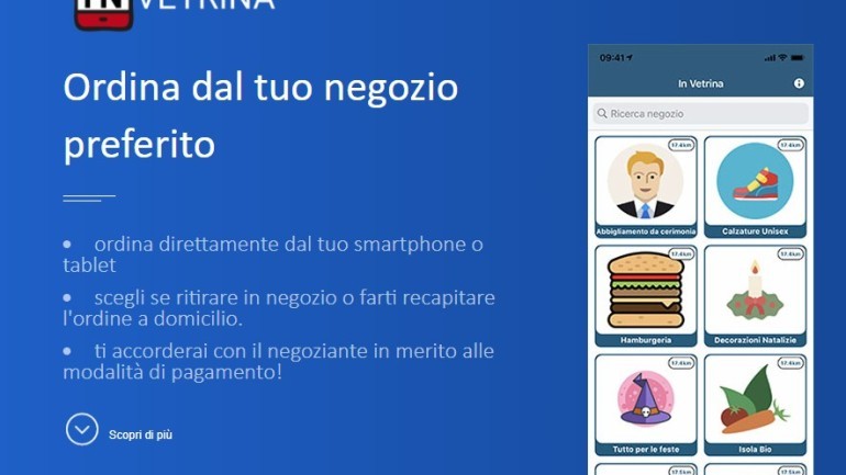 IN VETRINA, L'APP che PROMUOVE IL COMMERCIO LOCALE